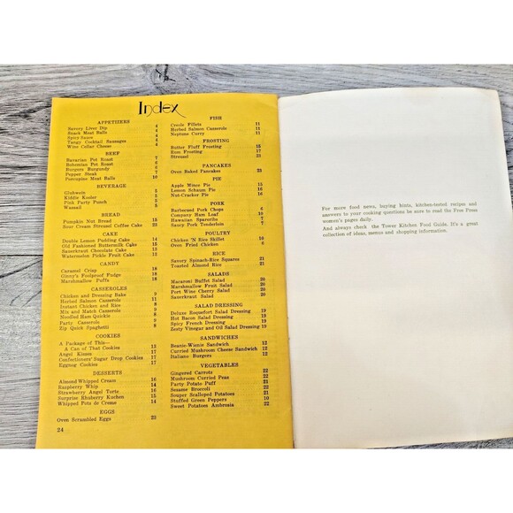 Recipes from the Tower Kitchen Cookbook Detroit Free Press Vintage Cookbook - Picture 5 of 6